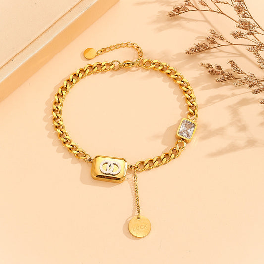 CurrentDealz™  Radiant Mystique Gold Link Bracelet