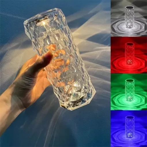 CurrentDealz™ Crystal Lamp Diamond Light Projector 16 Colors Touch & Remote Control